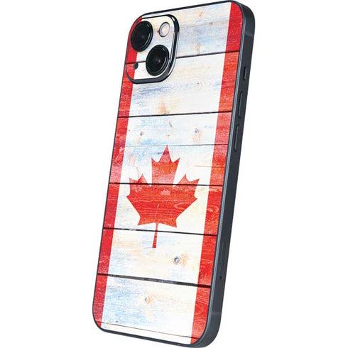Canada Flag Light Wood iPhone 15 Plus Skin